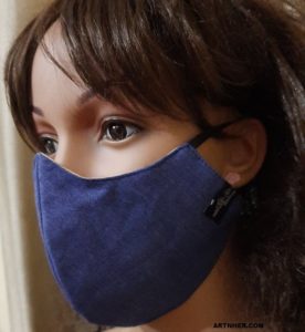 Denim Blue Khadi Cotton Mask on Artnher.com